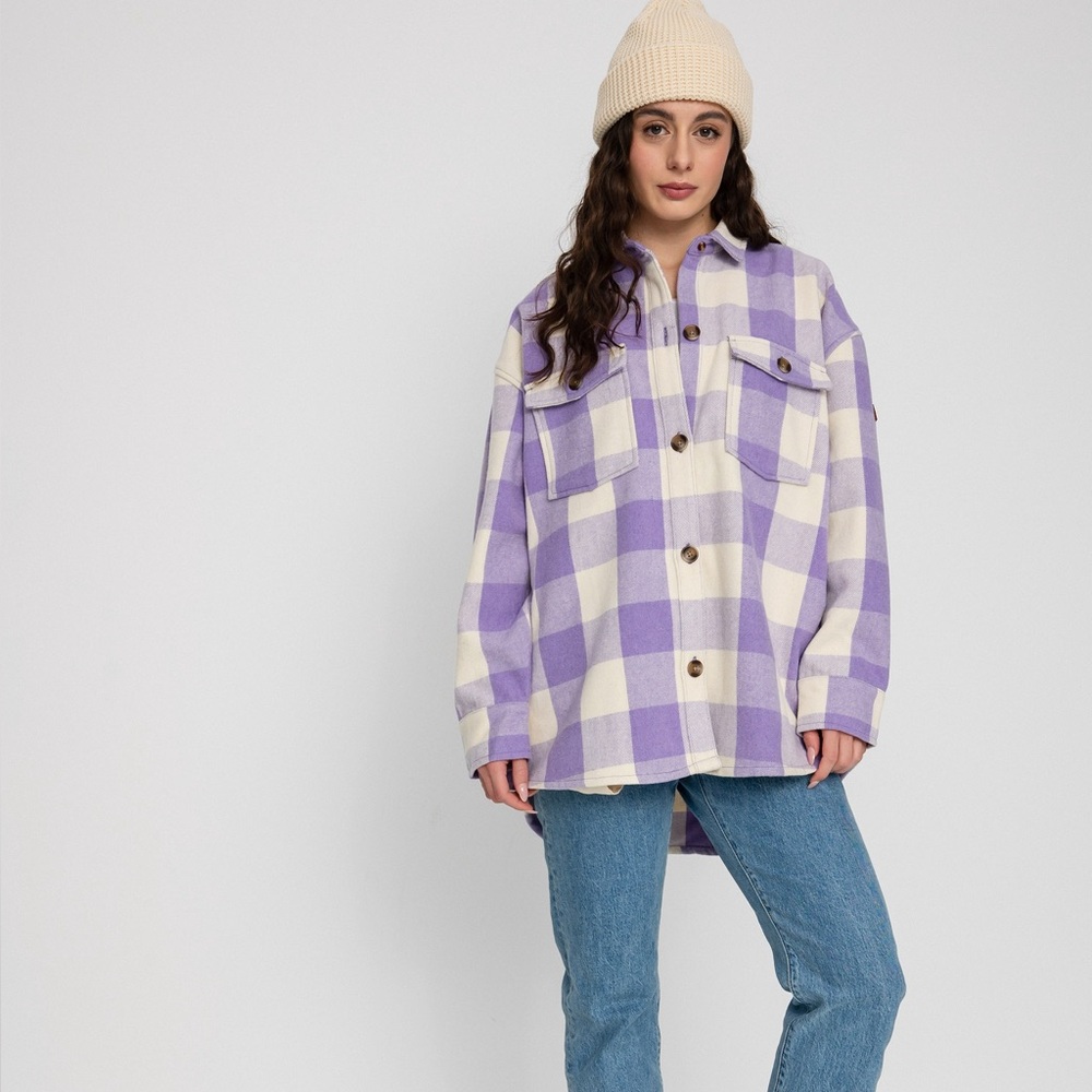 Plaid Purple and Cream Women's Jacket by Young hearts Run Free size medium